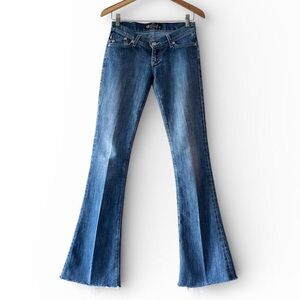 Vintage Y2K rock and republic low rise flare jeans rockstar gf mcbling 25 waist